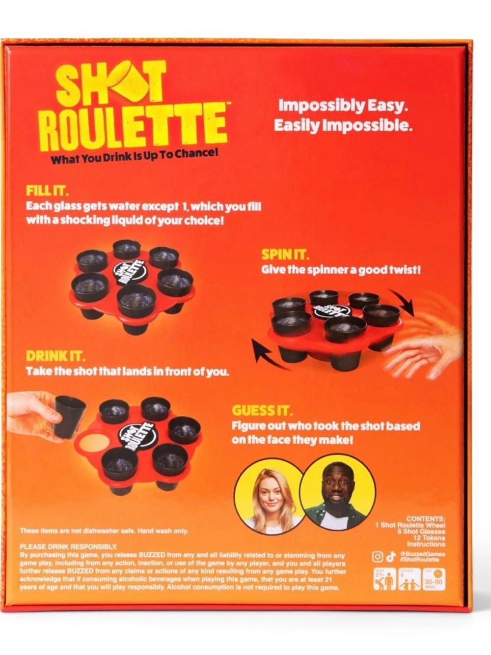 Roulette Shot Roulette Party Game Red and Black - Picture 2 of 6